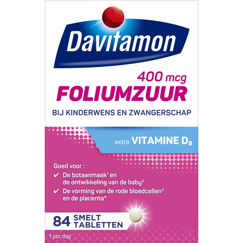 Davitamon Foliumzuur met vitamine D smelttablet