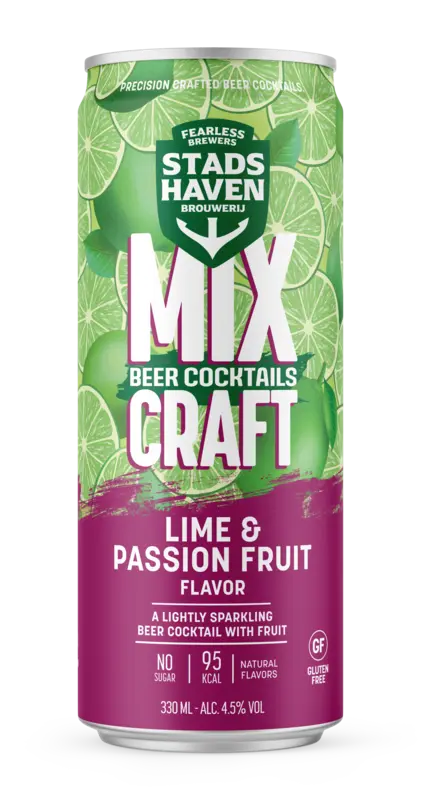 Stadshaven brouwerij Mixcraft lime & passion fruit flavour