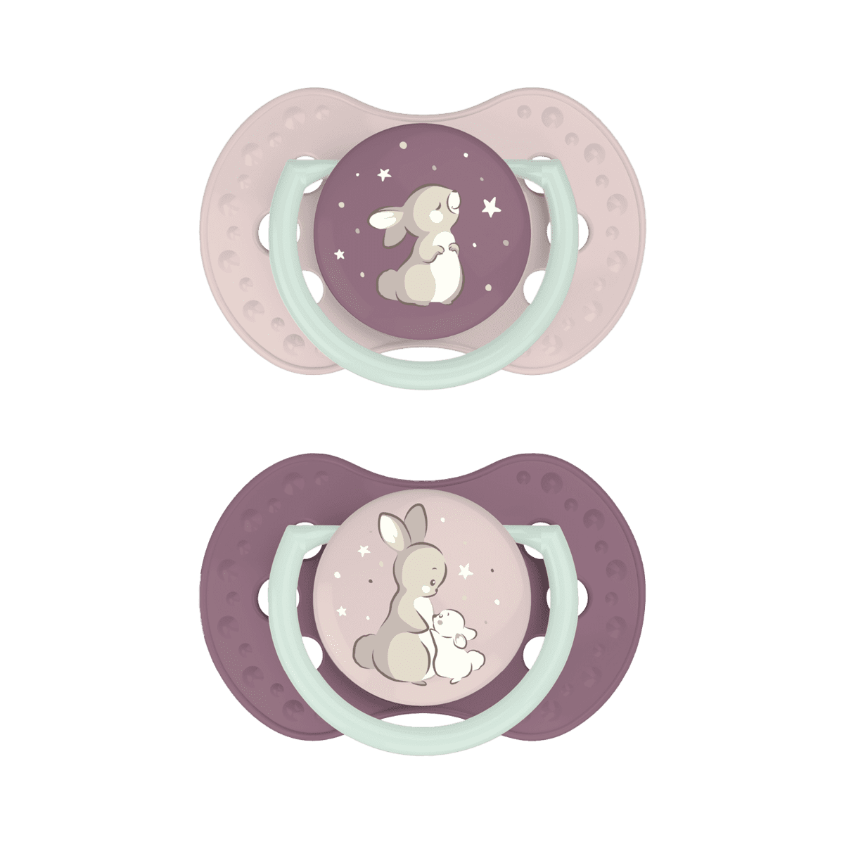 Difrax LOVI Dynamic Fopspeen 0-6M Night & Day Girl 2 stuks