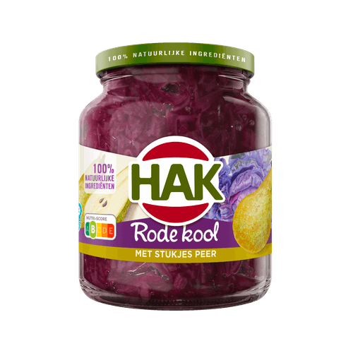Hak Rode kool met stukjes peer en kaneel