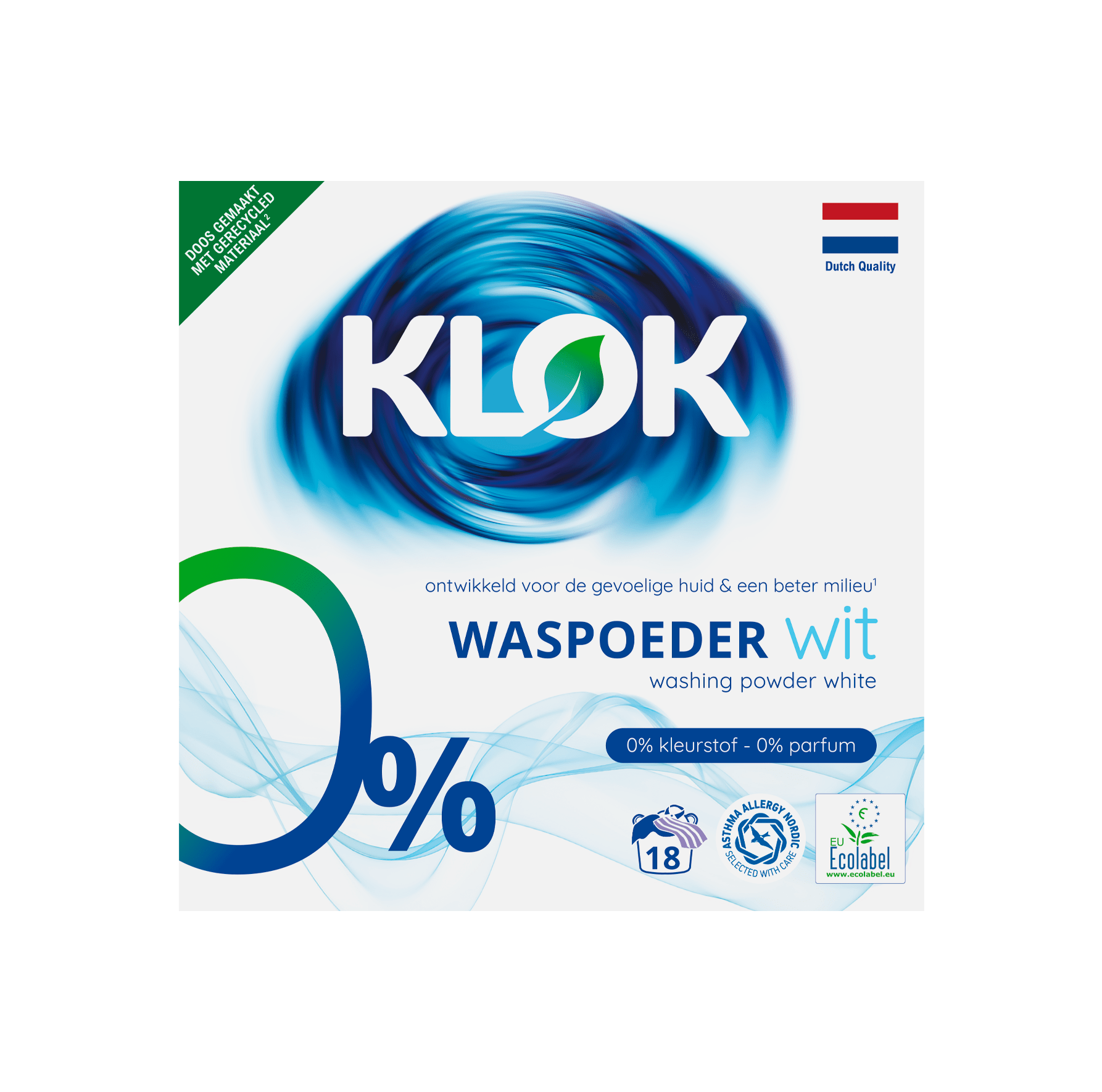 De Klok Eco wit poeder 18 sc