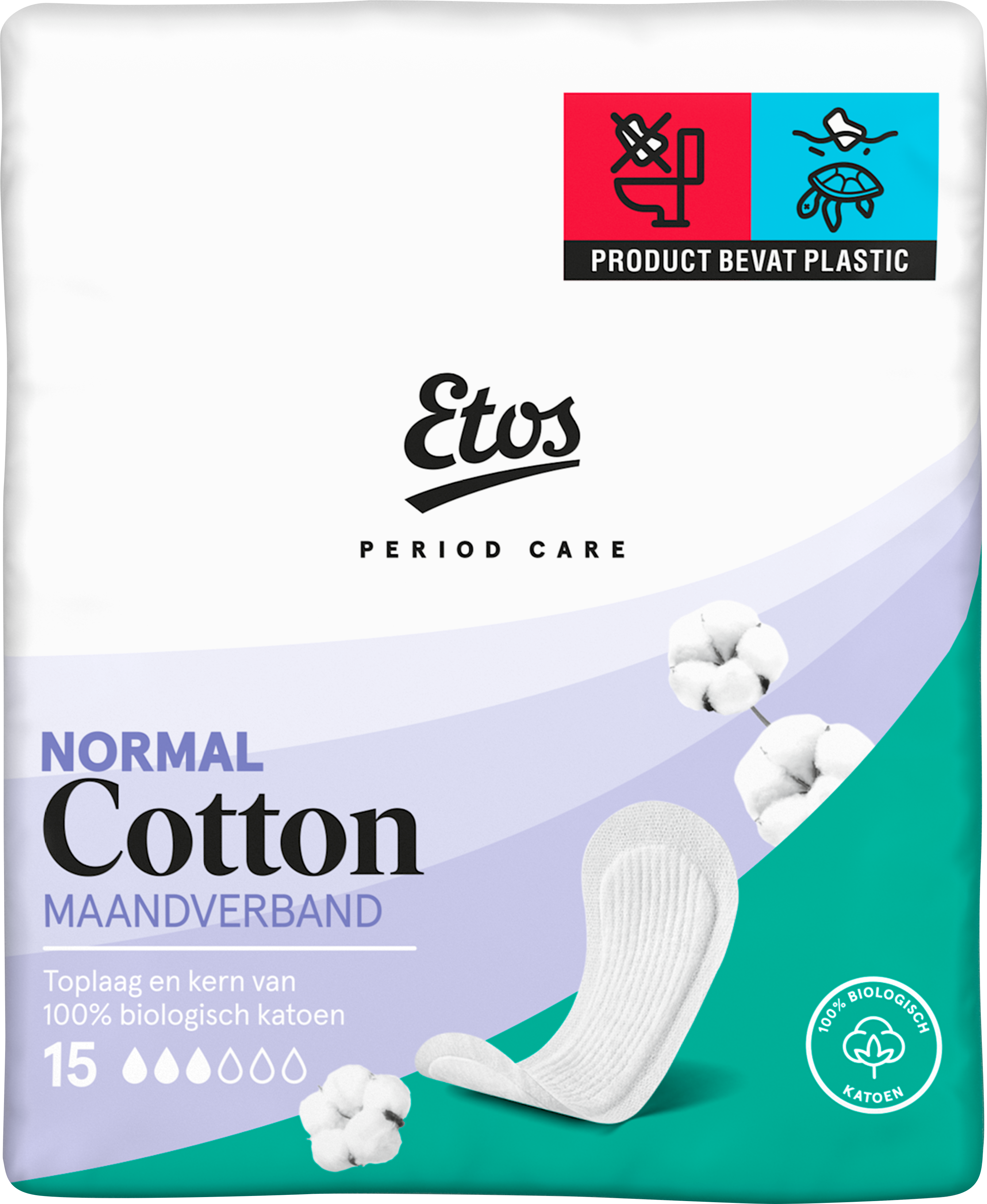 Etos Ultra Normal 100% Katoen Maandverband 15 stuks