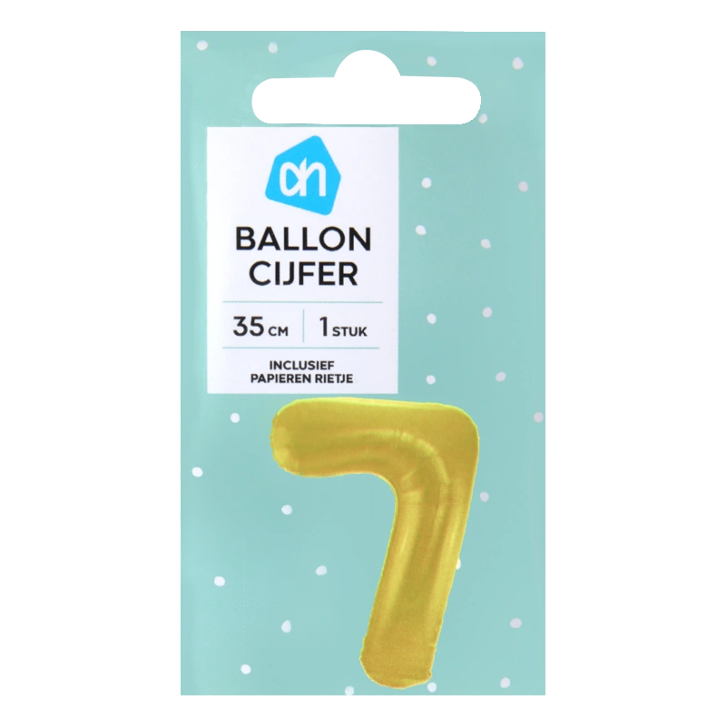 AH Folieballon nr 7 goud 36cm