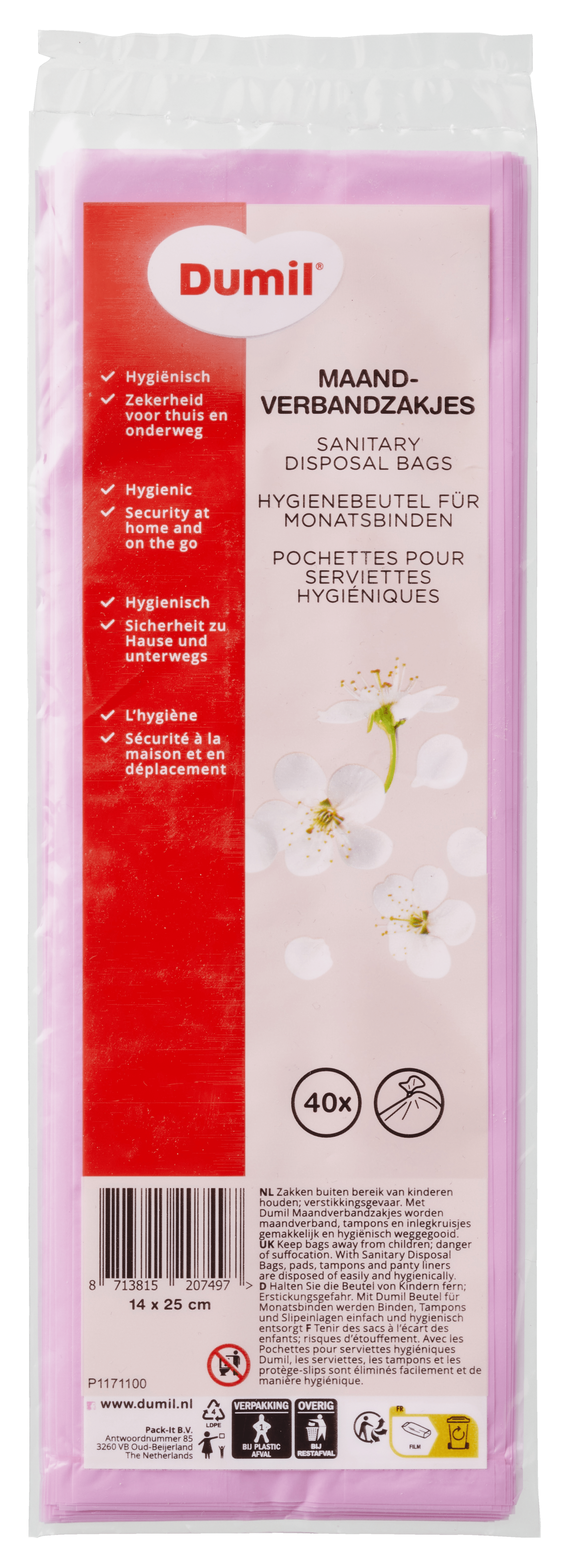 Dumil Maandverbandzakjes 40 stuks