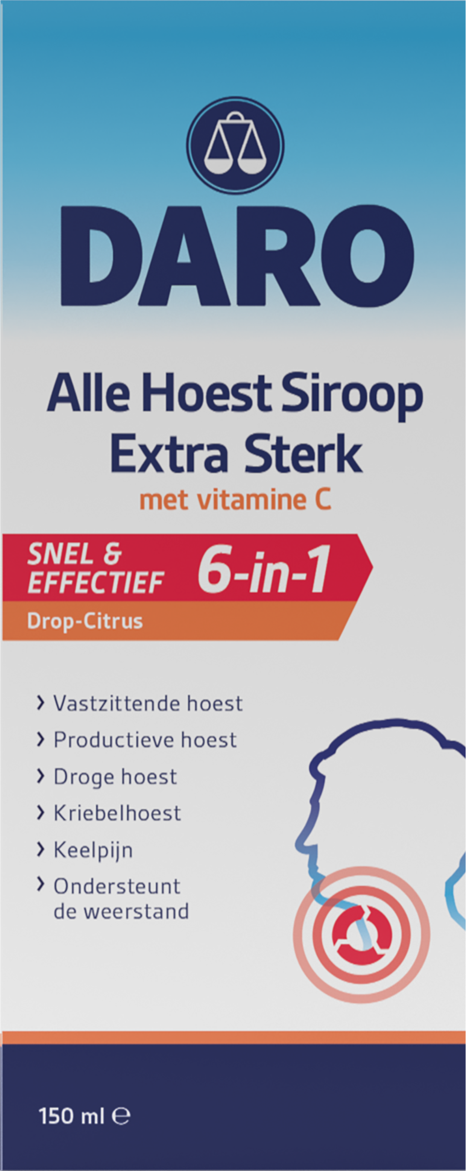 Daro Alle Hoest Siroop Extra Sterk Met Vitamine C 150 ML