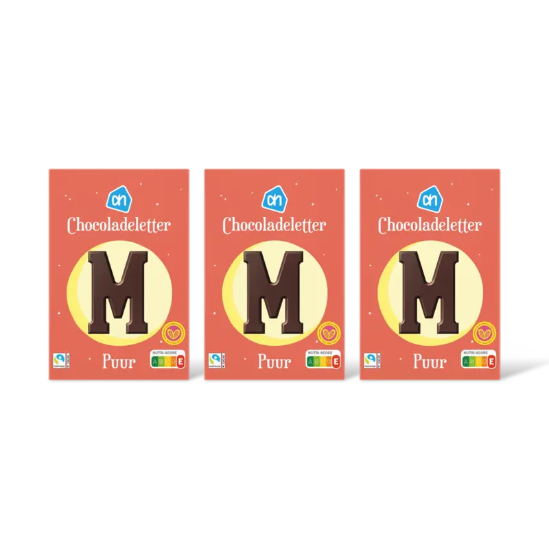 AH Chocoladeletter puur 3-pack