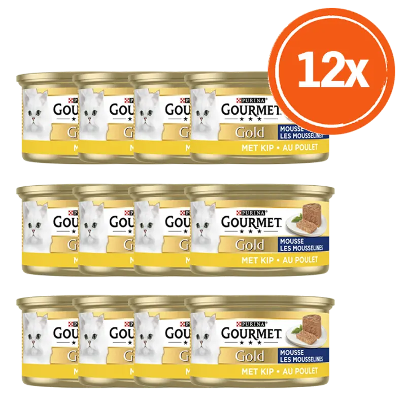 Gourmet Gold mousse met kip 12-pack