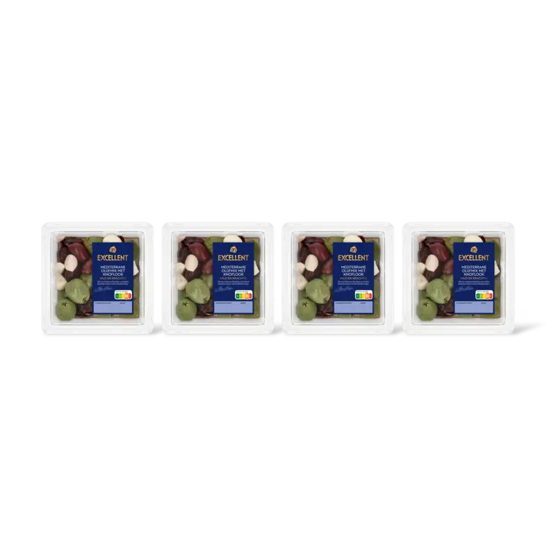 AH Excellent Mediterrane olijfmix met knoflook 4-pack