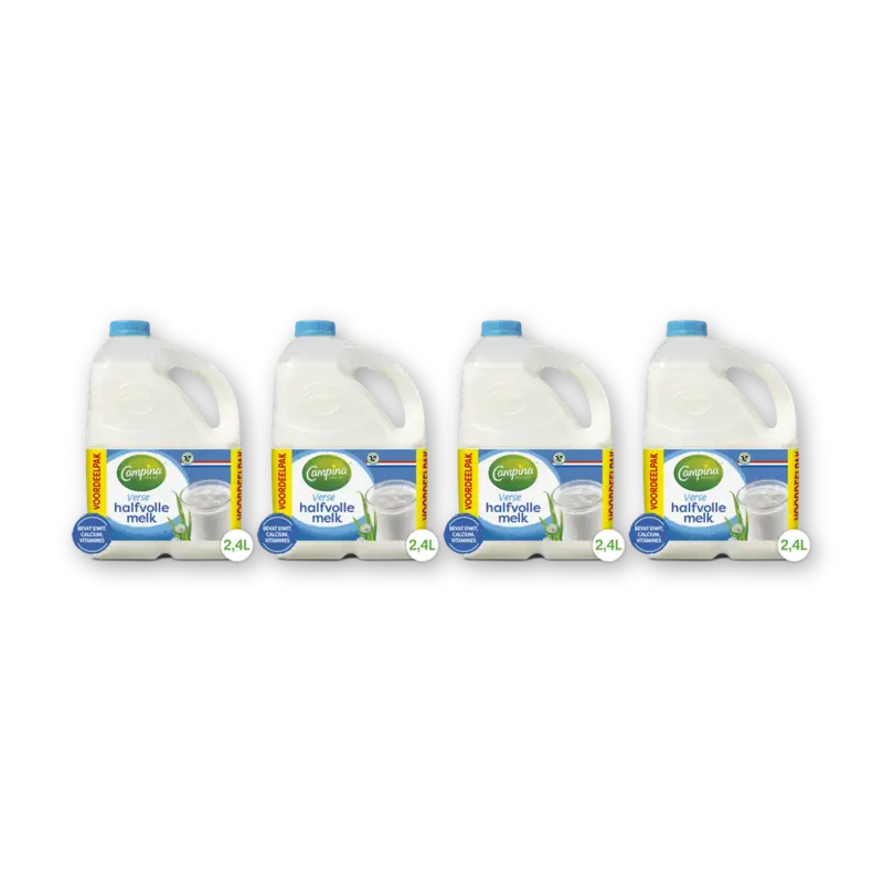 Campina halfvolle melk 2,4L can 4-pack