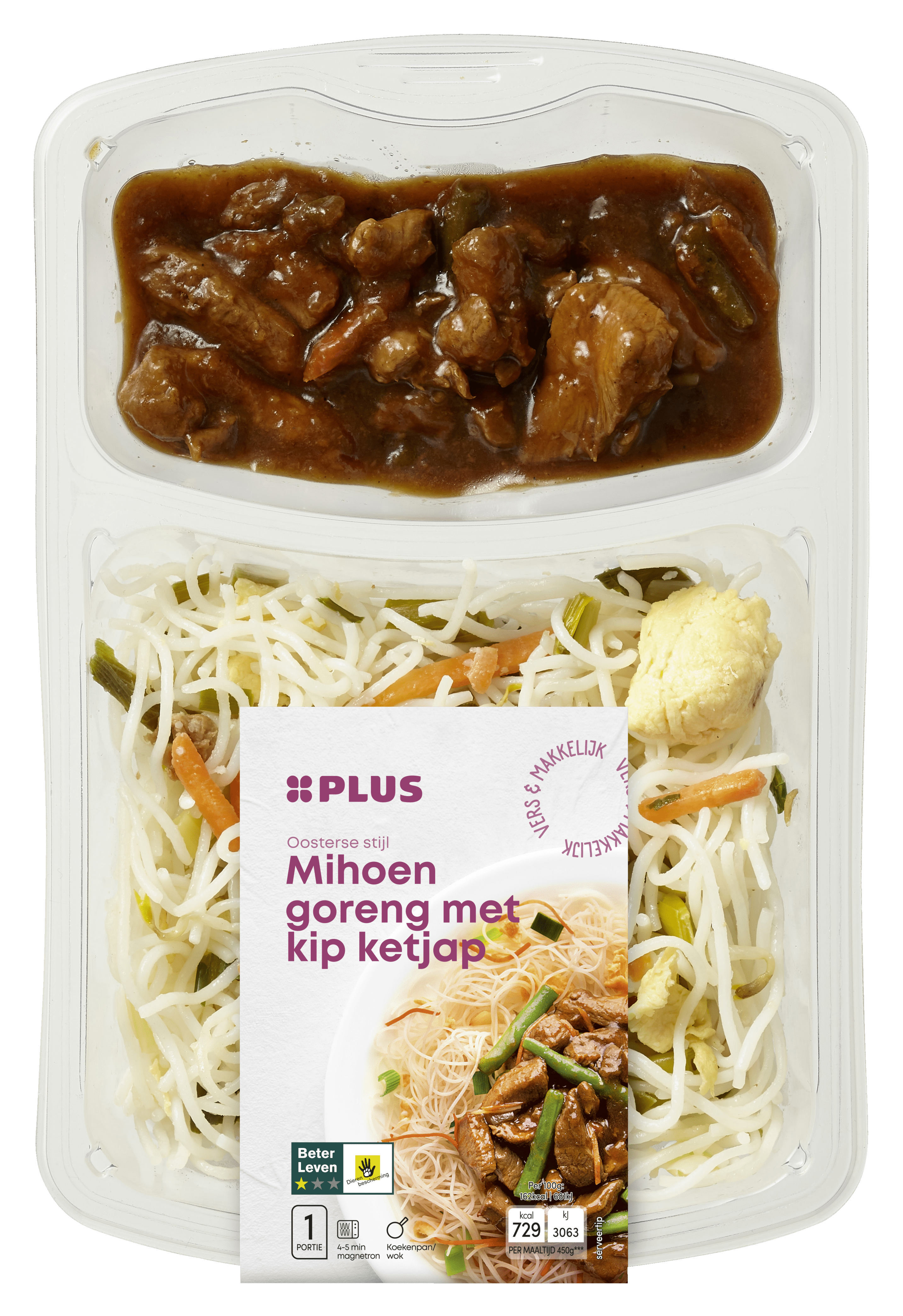 PLUS Kip ketjap met mihoen goreng