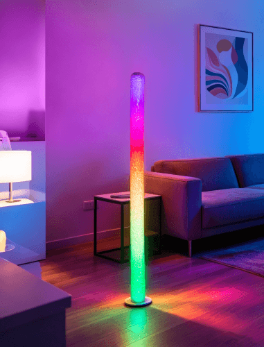 Vloerlamp met fluffy cover