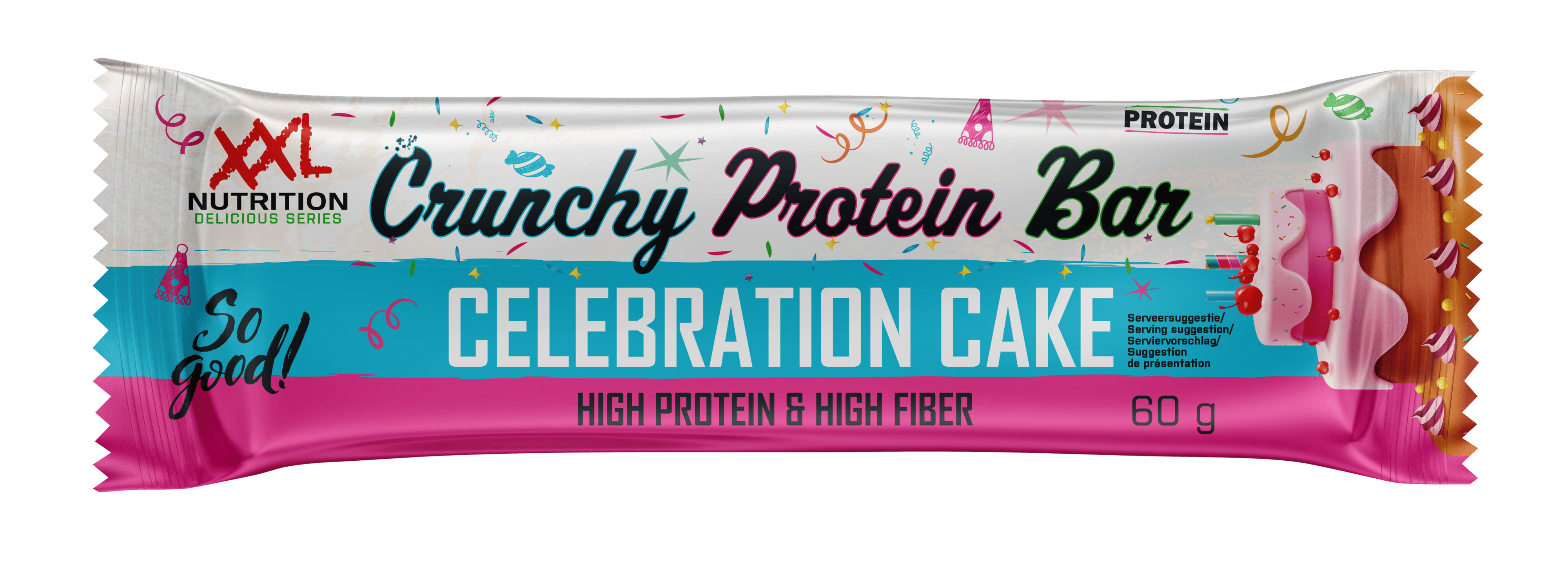 XXL Nutrition Crunchy Protein Bar Celebration Cake