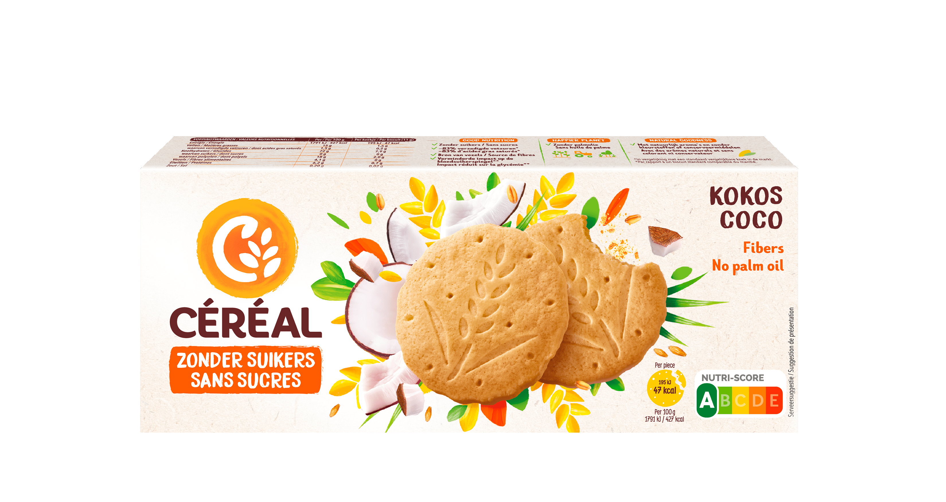 Cereal Koekjes kokos zonder suikers