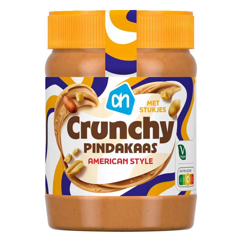AH Crunchy pindakaas American style stukjes
