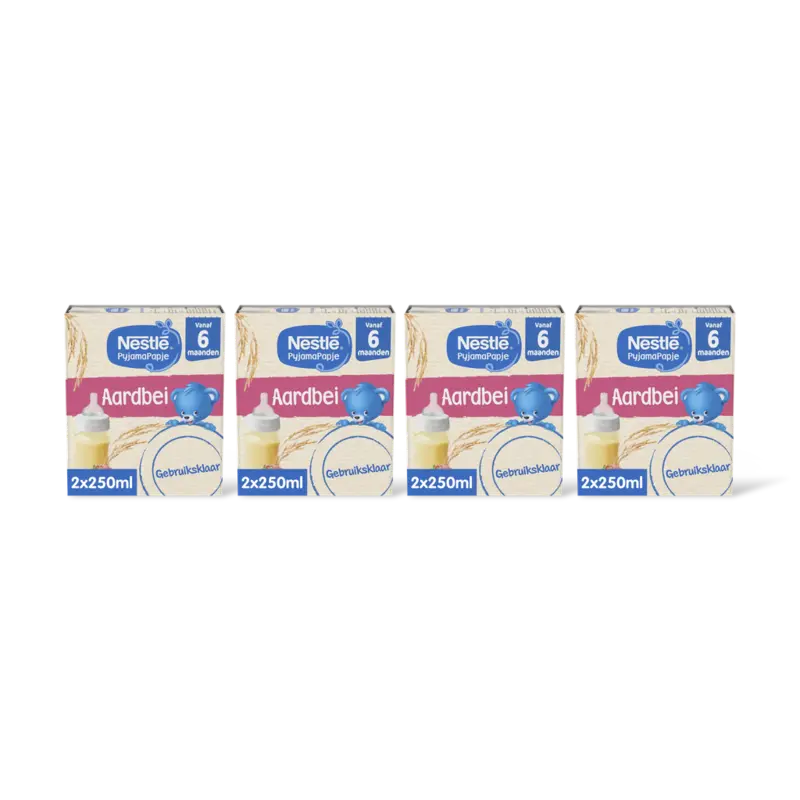 Nestlé Pyjamapapje aardbei 6m+ 4-pack