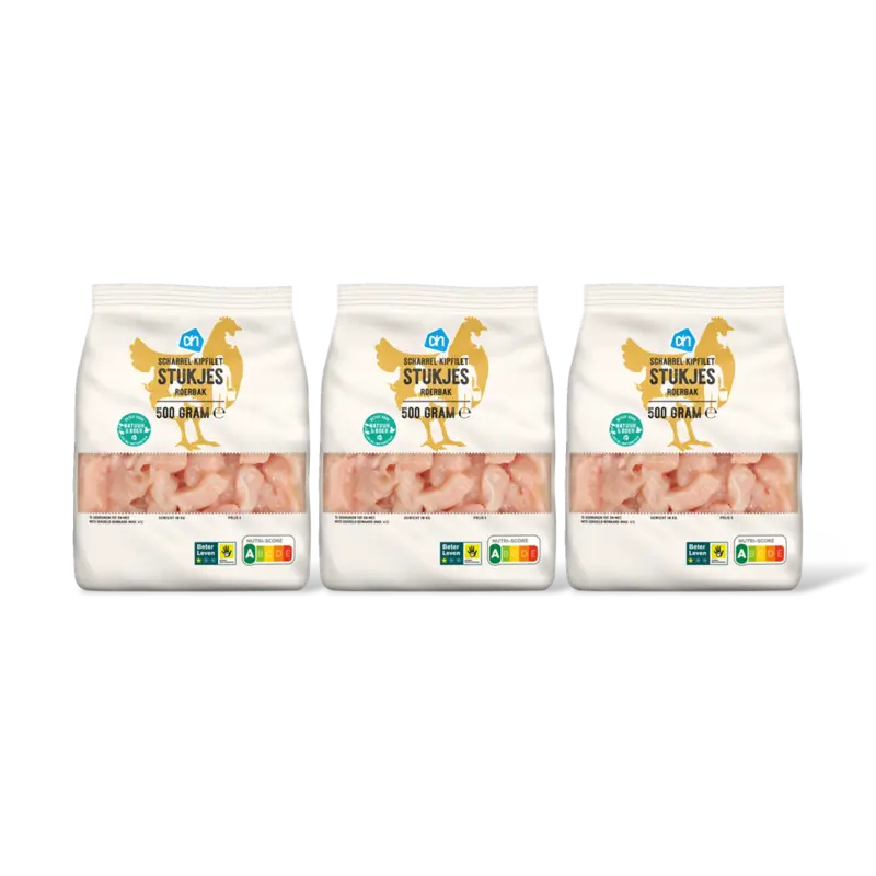 AH Scharrel kipfilet stukjes roerbak 3-pack