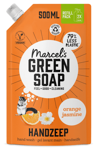 Marcel's Green Soap Handzeep refill sinaasappel & jasmijn