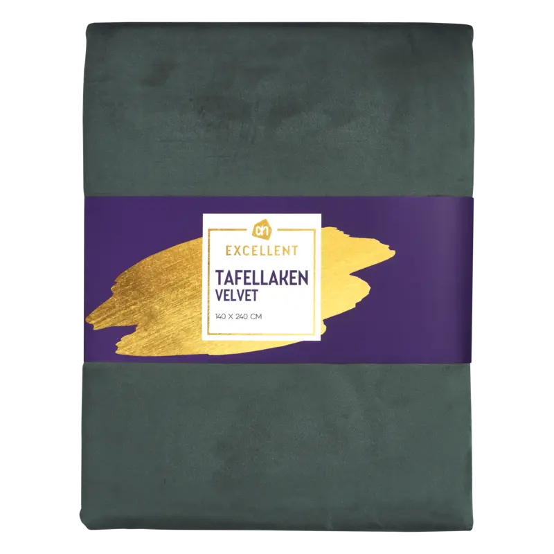 AH Excellent Tafellaken velvet groen 140x240