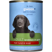 g'woon Hondenvoer brokken in gelei met kalf & lever