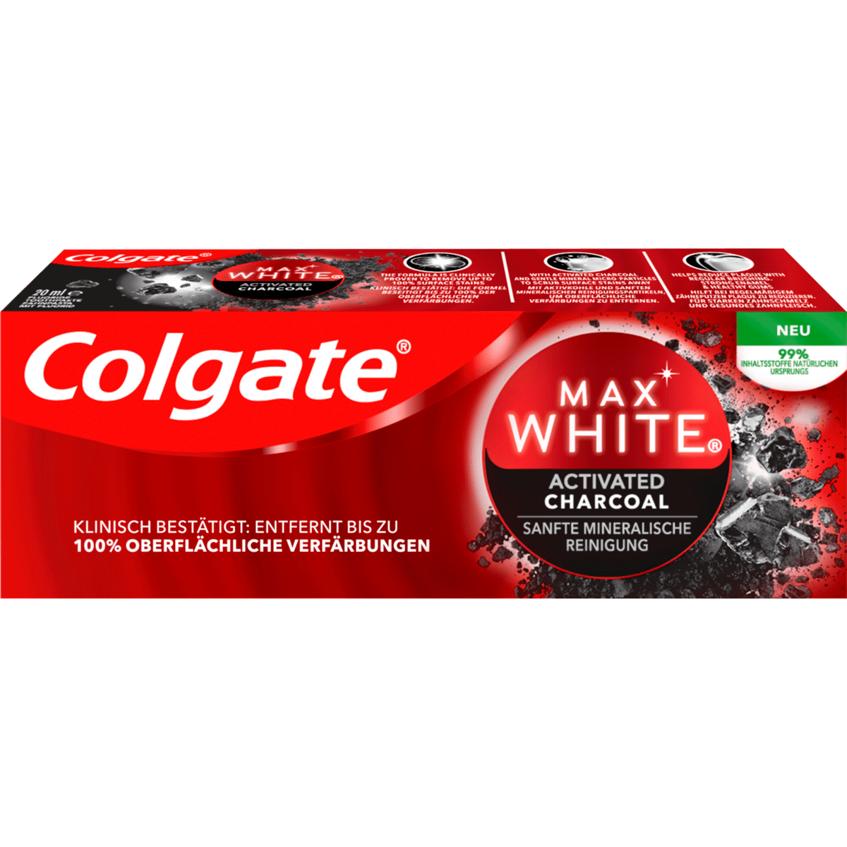 Colgate Max White Charcoal Tandpasta Mini 20 ML