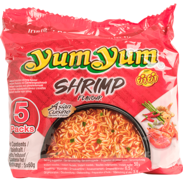Yum Yum Instant Noedels met Garnalensmaak 5 x 60 g