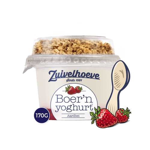 Zuivelhoeve Boern yoghurt muesli aardbei