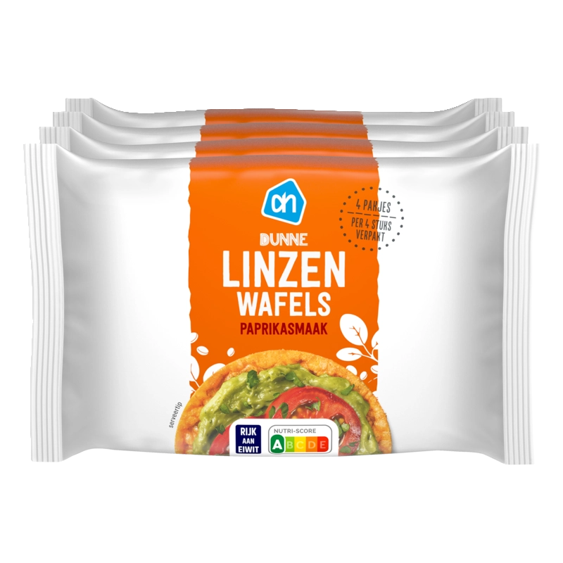 AH Dunne linzenwafels paprika smaak 4-pack