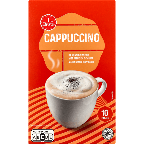 1 de Beste Oploskoffie cappuccino 10 st.