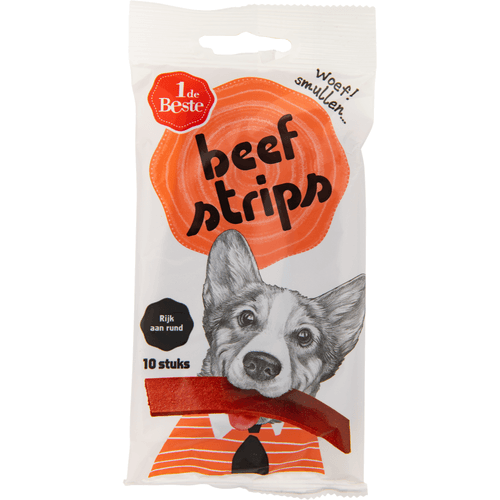 1 de Beste Hondensnacks beefstrips 10 stuks