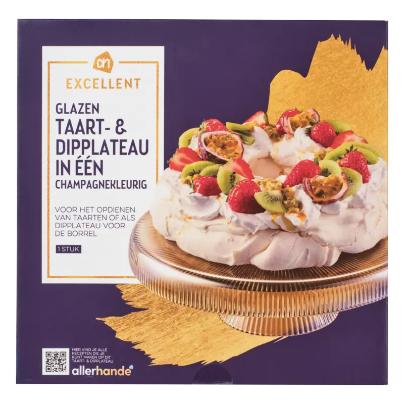 AH Excellent Taartplateau omkeerbaar ribbel
