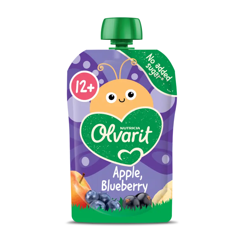 Olvarit Knijpfruit apple, blueberry 12m+