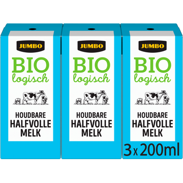 Jumbo Biologische Houdbare Halfvolle Melk 3 x 200 ml