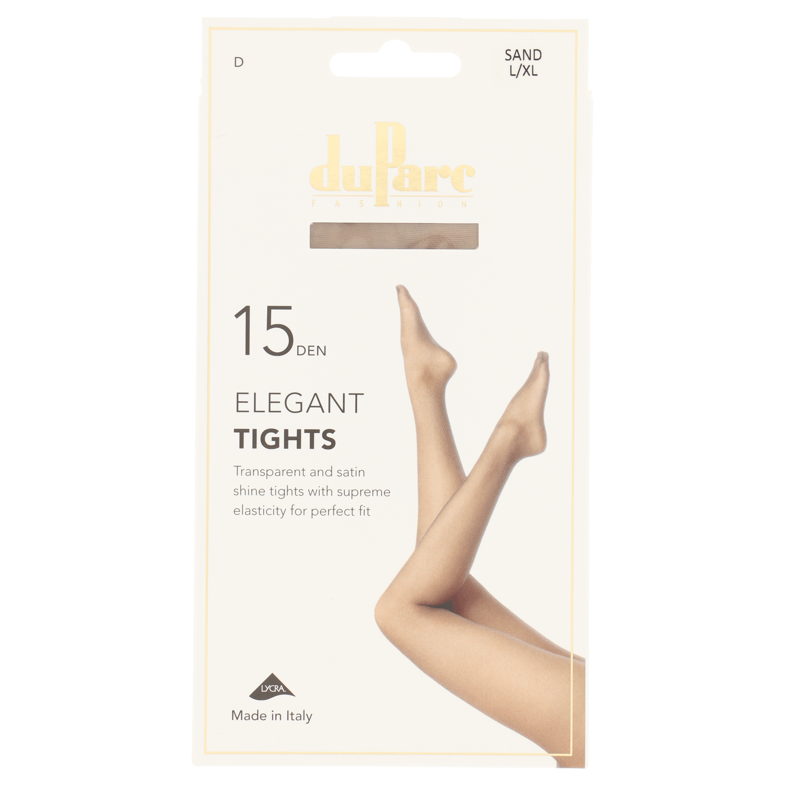 DuParc Panty Lycra 15D Satijnglans sand LXL