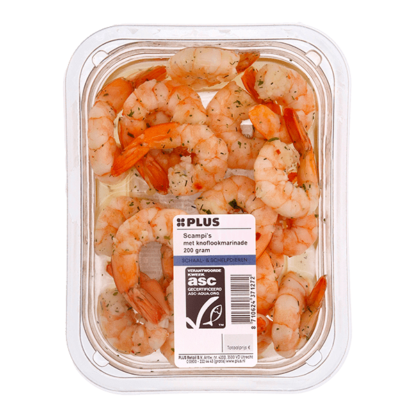 PLUS Scampi's met Knoflookmarinade