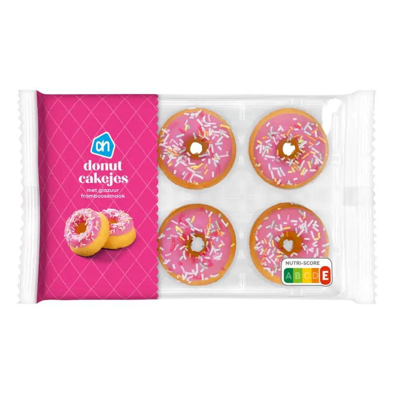 AH Donut cakejes met glazuur framboossmaak