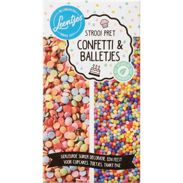 Leentjes Strooi Pret Confetti & Balletjes 120 g