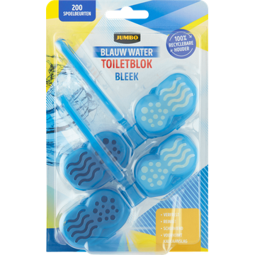 Jumbo Blauw Water Toiletblok Bleek 2 x 48 g