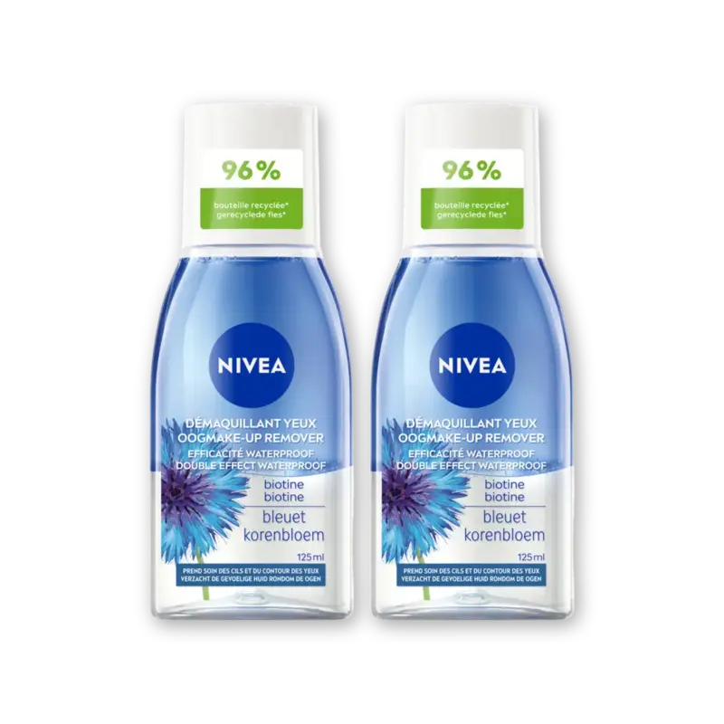 NIVEA Double effect oogmake-up remover 2-pack