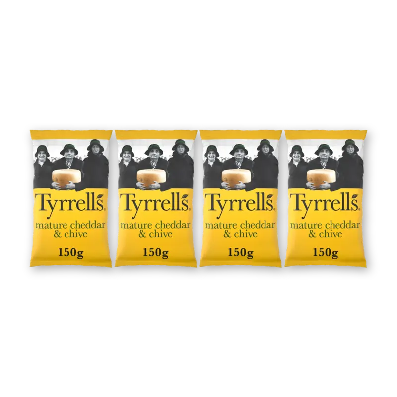 Tyrrells Mature cheddar & chive 4-pack