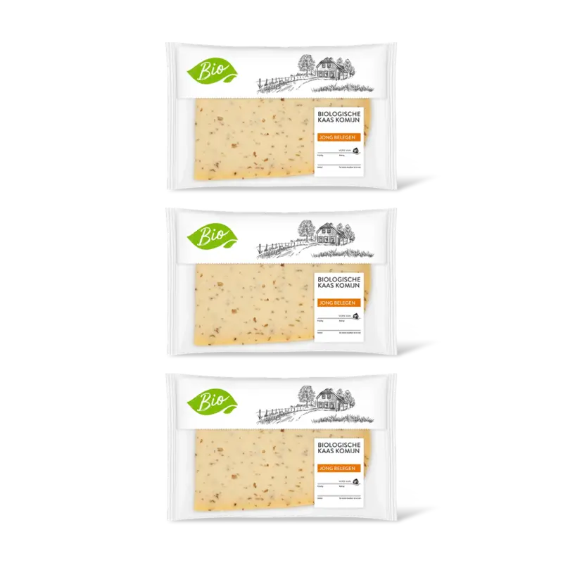 AH Biologisch Jong belegen komijn 50+ plakken 3-pack