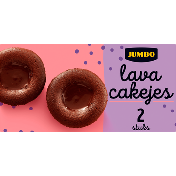 Jumbo Lava Cakejes met Pure Chocolade 2 Stuks