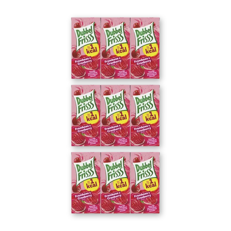 DubbelFrisss 1kcal framboos & cranberry 18-pack