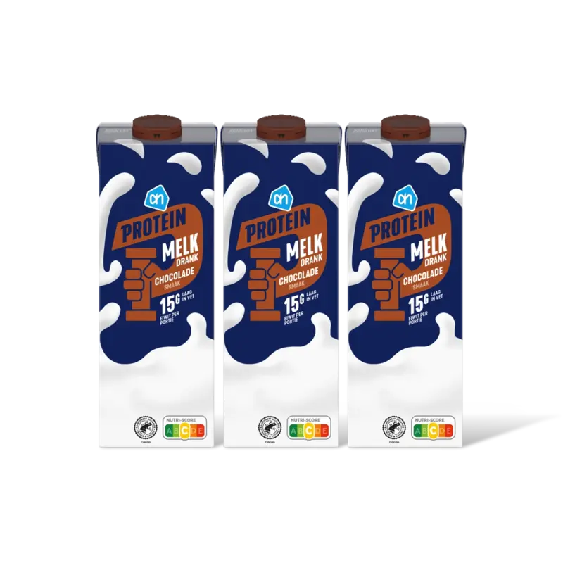AH Protein melk drank chocolade smaak 3-pck