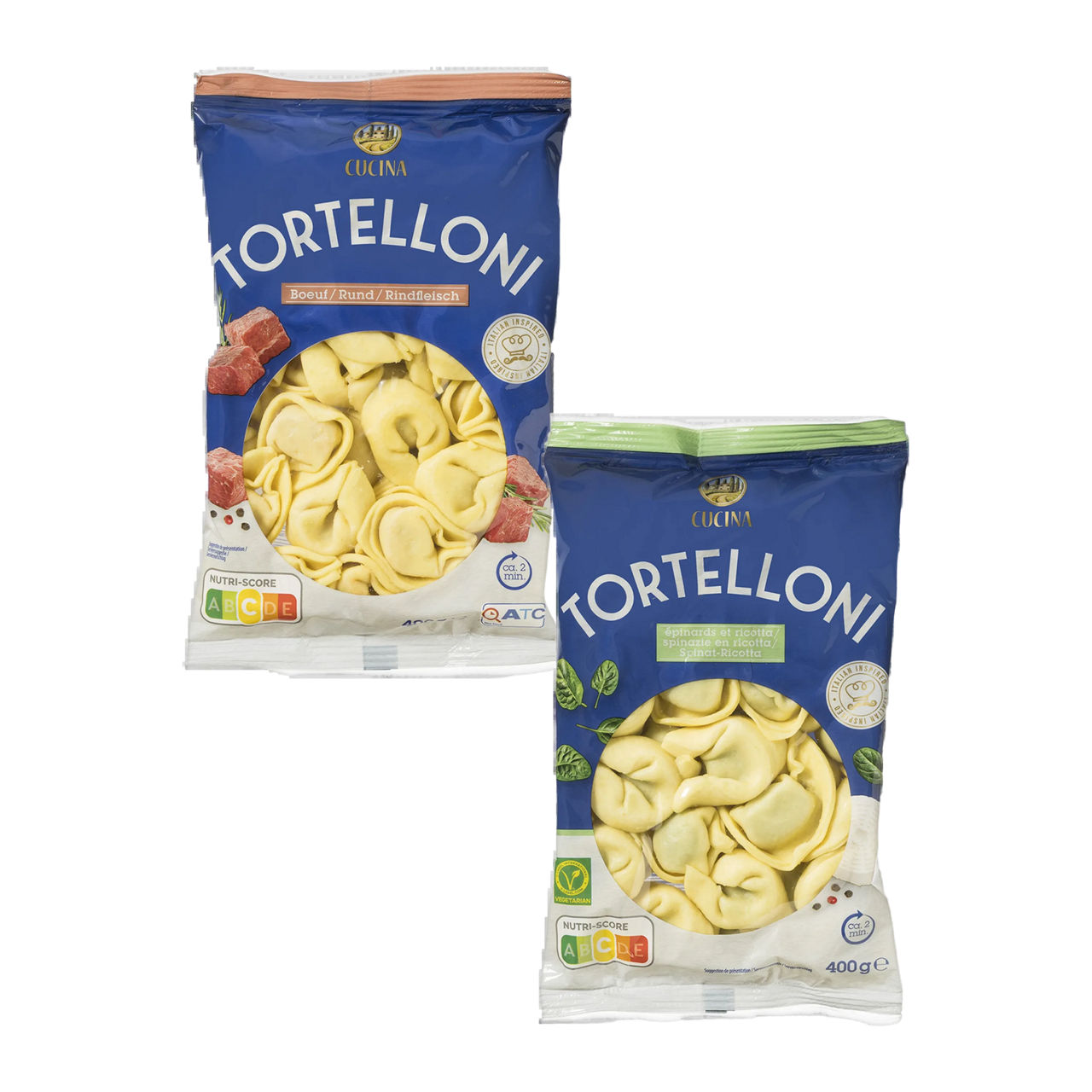 Verse gevulde tortellonis