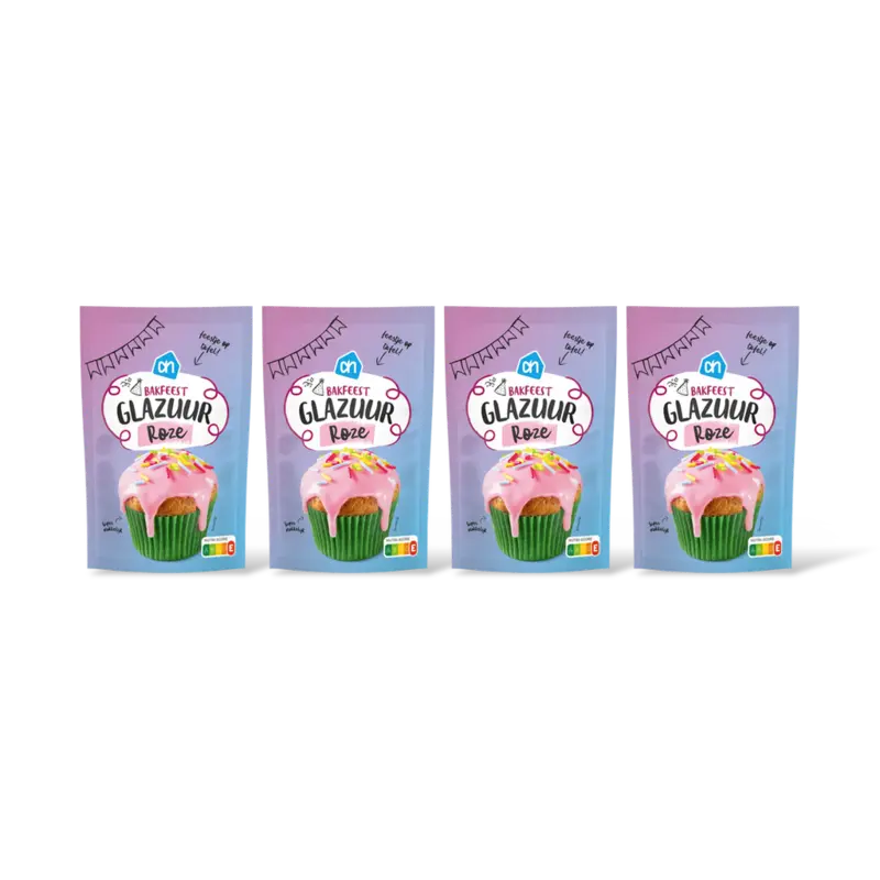 AH Bakfeest glazuur roze 4-pack