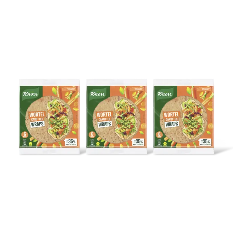 Knorr Wortel wraps met 35% wortel 3-pack