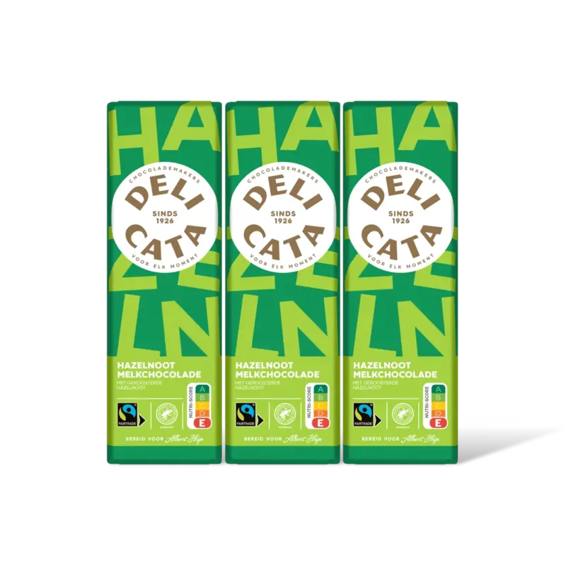 Delicata Reep melkchocolade hazelnoot 3-pack