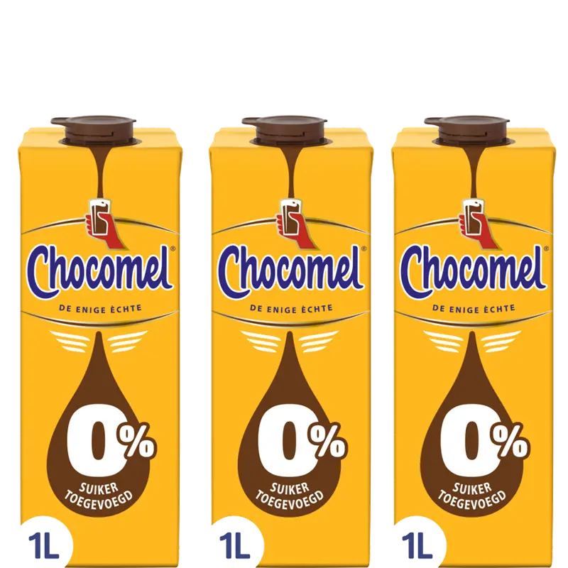 Chocomel 0% suiker 1L 3-pack