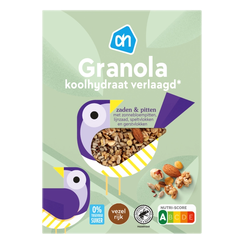 AH Granola koolhydraat verlaagd 0% suiker