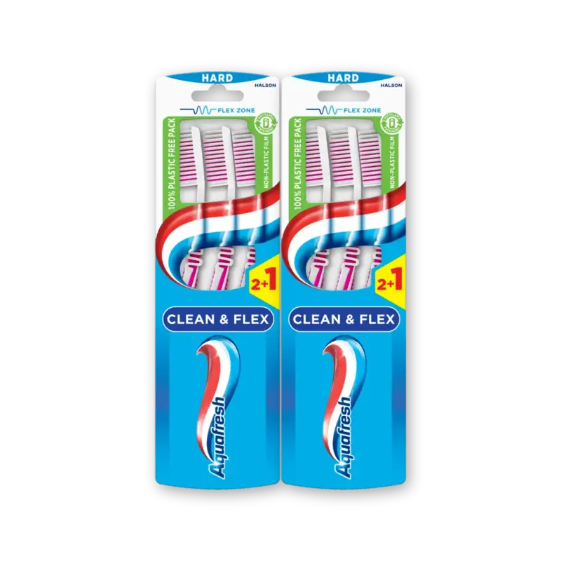 Aquafresh Clean & flex hard tandenborstel 2-pack